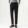 Calças Cropped Masculinas Retas Slim Fit para Primavera e Outono, Calças Longas Finas Formais Casuais de Negócios para o Verão de 2026