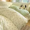 2026 Novo Conjunto de Roupa de Cama de Algodão 100% Quatro Peças Lençol de Cama Totalmente Algodão Capa de Edredom Estilo Fresco Conjunto de Roupa de Cama de Três Peças para Dormitório de Estudante