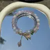 Pulseira Galáxia Nebulosa Margarida Minimalista Gelo Triturado Estrela Lua Pedra da Lua Imitação Pulseira de Contas Joias Femininas