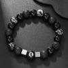 Estilo Americano Hip Hop Dados Marca de Moda Pulsera para Pareja Billar Bola Ocho Negra Pulsera para Hombre Versátil para Combinar Estilo Original Divertida Pulsera Personalizada
