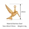 Transfronteiriço Novo Aço Inoxidável Flor Motocicleta Beija-flor Simples Pequeno Pingente Acessórios Joias DIY Pequeno Pingente