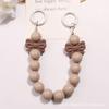 Nuevo llavero con cadena de cuentas de lazo de color caramelo acrílico, colgante con pintura de color, anillo de resorte, accesorios para decoración de bolsos