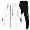 Nuevo traje deportivo casual para hombre europeo y americano transfronterizo, chaqueta con cremallera de moda, traje deportivo para correr unisex