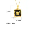 Acero de Titanio 18K Placa Cuadrada Mariposa de Nácar Relieve Cuentas Espaciadoras Collar para Clavícula para Mujer, Diseño de Nicho con un Estilo de Hada de Alta Gama