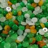 Hielo de jade jade de tres colores espaciador hebilla de seguridad pequeña cuentas de ábaco verde seco cuentas sueltas cilíndricas joyería tejida accesorios diy
