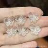 Coleção de Cristal Branco Natural, Contas de Abóbora, Contas de Flor de Maracujá, Acessórios Artesanais, Pulseiras DIY Feitas à Mão, Joias da Moda