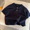 Camiseta Polo de Manga Corta para Niños Versátil Verano Nuevo Estilo Coreano para Niños Camisa de Botones Capa Base de Moda para Niños Pequeños y Niños
