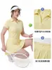 Conjunto de Tenis Protector Solar Tallas Grandes Transfronterizo para Mujer, Top Adelgazante con Cintura Ajustable y Bolsillos, Falda Anti-Exposición, Ropa de Yoga de Verano