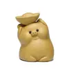 Mascota de Té de Arcilla Púrpura Figura de Cerdo Hecha a Mano Doce Cerdos del Zodiaco Dibujo Animado Lindo Adorable Cerdo Lingote Juego de Té