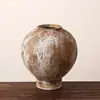 Vaso de cerâmica artesanal rústico nostálgico estilo wabi-sabi para decoração de casa, adequado para pousadas e hotéis, vaso jarra de barro grosso vintage