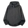 Sudadera deportiva con capucha y media cremallera para hombre, corte holgado, estilo primavera y otoño, chaqueta cálida y transpirable de manga larga