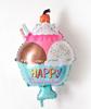 Día del Niño Dibujos Animados Mini Globo de Película de Aluminio Empujar y Barrer Código Tienda de Regalos Celebración Pequeño Globo de Juguete Inflable para Niños