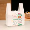Bolsas de Plástico tipo Chaleco de Película Suave Blanco Lechoso Extra Gruesas Bolsas con Dibujos Lindos Bolsas de Impresión a Color Grandes