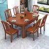 Nuevo Juego de Mesa y Sillas de Comedor de Madera Maciza China, Extensible, Plegable, Uso Cuadrado o Redondo, para Hogar, Mesa de Comedor para Apartamento Pequeño, Mesa de Comida
