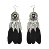 Gran oferta de pendientes de plumas vintage de estilo étnico, largos y multicolores, con diseño de cuentas y círculos.