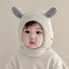 Gorro de Lã Tricotado Grosso de Outono e Inverno para Meninos e Meninas, Gorro de Puxar para Bebês Meninos e Meninas, Gorro com Proteção para Ouvidos para Meninos e Meninas