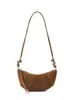 Bolsa de Bollo Nueva Súper Popular Diseño para Viajar al Trabajo Cuero Genuino de Nicho Retro Piel de Vaca Mate Bolso Cruzado para Mujer Bolso Croissant para Mujer