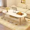 Mesa de Té Simple para Sala de Estar, Mesa de Té Pequeña para Apartamento, Mesa de Almacenamiento para Sofá, Mesa Pequeña Simple Moderna para Casa de Alquiler