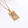 Transfronterizo Nuevo Europeo y Americano 22 Elementos de Tarjeta de Tarot Colgante de Tarjeta Cuadrada Collar Cadena Larga Clavícula Dama Simple Retro