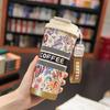 Copo Térmico para Mulheres com Bom Visual Aço Inoxidável 316 Lírio-do-Vale Caneca de Café Revestimento Cerâmico Bebida Dupla Presente Copo de Água Personalizado