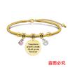 Pulsera Europea y Americana Transfronteriza de Acero Inoxidable Pulsera Hueso de Serpiente Día del Maestro Manzana de Diamante Conmemorativa Regalo Festivo Pulsera Grabada