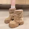 Botas Cortas de Moda con Hebilla de Cuero Botas de Personalidad para Mujer Motocicleta Persona Baja Chica Popular Apiladas 2026 Nuevas Suela Gruesa Estilo Pierna de Pantalón