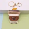 Llavero de cuero de moda de hamburguesa y papas fritas, accesorio de bolso de alta gama, llavero lindo y versátil, regalo pequeño