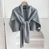 Em Estoque Atacado de Fábrica Outono e Inverno Xale Feminino em Forma de T com Mistura de Lã, Roupa de Exterior Quente, Roupa de Exterior com Nós, Cardigã