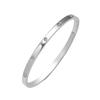 Pulseira Feminina Transfronteiriça de Aço Titânio Galvanizada com Diamantes Moda Europeia e Americana Gimono Pulseira de Aço Inoxidável Pulseira Joia