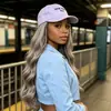 Comercio exterior transfronterizo Gorra Peluca gorra de béisbol peluca peinado integrado mujeres africanas cabello largo rizado gris plateado accesorio para la cabeza