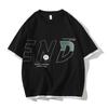 Design sense American retro Pu bonito homens de manga curta camiseta verão high-end estampado casual masculino top ins New