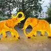 Escultura Luminosa de Fibra de Vidrio con Forma de Elefante Grande, Escultura de Elefante Luminoso, Luz de Paisaje Luminosa con Forma de Animal para Turismo Cultural al Aire Libre
