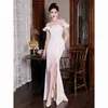 Vestido de Noche Blanco para Novia Anfitriona Un Hombro Volantes Vestido Cola de Pez Senior Quinceañera Abertura Falda Larga