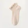 Calcetines Cortos para Mujer Hechos de Seda de Morera, Color Sólido, Borde de Encaje, Calcetines Bajos Tipo Barco, Antibacterianos, Resistentes al Olor, Transpirables, Malla Blanca, Transpirables, Resistentes al Olor