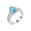 Anillo tesoro de color corte Flor de Hielo de 1.5 ct de plata esterlina, juego de anillos combinados de lujo de alta gama 6*9 diamante de alto carbono plata S925 anillo para mujer