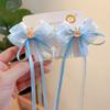Tocado de Borlas para Niñas Lazo Cinta de Hielo Princesa Niña Pequeña Copo de Nieve Accesorios para el Cabello Horquilla para el Cabello Infantil
