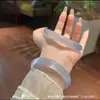Pulsera Ojo de Gato Dorado Champagne, Joyería de Gelatina de Lichi Luna Blanca, Pulsera de Jade Popular en Transmisiones en Vivo de Tiktok y Kuaishou, Venta al por Mayor de Fábrica