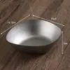 Tazón vintage de acero inoxidable para snacks, tazón para condimentos de hot pot, tazón de cena de forma irregular, tazón para papas fritas y kimchi, plato para platillos fríos, tazón para salsa para mojar