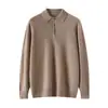 Suéter de Cachemira Pura de Lujo de Alta Gama Baicai Rong Otoño/Invierno 2026 para Hombre con Cuello de Camisa Suéter de Cachemira Pulóver