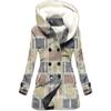 Cross-border 2023 quente novo trench coat feminino inverno pelúcia estilo europeu e americano 3D losango flor casaco com capuz atacado