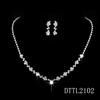 Venta caliente transfronteriza, exquisito collar con cadena de garra, pendientes, pulsera, conjunto de tres piezas, cadena de clavícula con diamantes, accesorios para vestido de cena