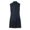Exportación Europea y Americana Transfronteriza 2025 Nueva Ropa de Mujer Otoño e Invierno Vestido Elegante de Cintura Definida y Dobladillo con Estilo con Encaje