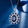 Otoño e invierno nuevo joyería Huabi cobre chapado en oro simulación cristal azul afilado huevo de gas forma de traje 10*14-6*8
