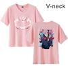 Camiseta de manga corta con cuello en V para mujer con estampado periférico de animación de batalla de hechizos de Jujutsu Kaisen transfronterizo