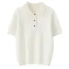 Suéter de Cachemir 100% Puro Estilo Sencillo Otoño Invierno para Mujer Cuello Polo Holgado Versátil Cuello Chal Suéter de Punto