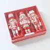 Nuevas Artesanías de Madera 15cm Cascanueces Soldado Marioneta Regalo Creativo de Navidad Set Pequeño