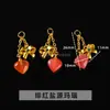 Jingdian Jewelry Fonte de Sal Carmesim Ágata Pequena Gota Coleção Fábrica Personalizada Cabeça de Coelho Fivela de Segurança Anel de Corrida Pixiu Acessórios