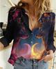 Camisa de manga larga con estampado 3D de lobo transfronterizo europeo y americano con imagen personalizada, nueva moda de comercio exterior de otoño para mujer, venta al por mayor