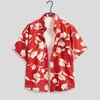 Camisa Floral Retro de Manga Corta Estilo Hawaiano Chaqueta Elegante Yuppie para Hombre Antigua Camisa de Manga Corta Estampada de Verano para Playa