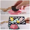 Poppy DIY Resina Rectangular Forma de Corazón Hexagonal Redondo Tablero de Ajedrez Rejilla Placa Bandeja Yeso Molde de Silicona